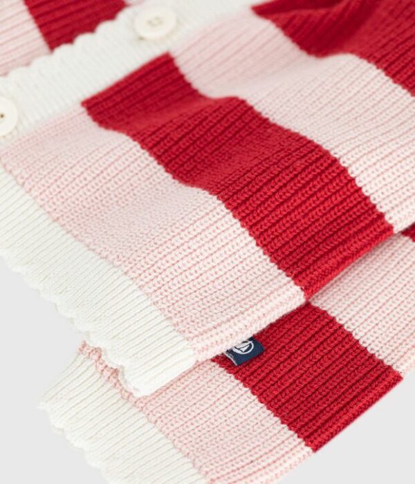 Cardigan bébé en coton à rayures