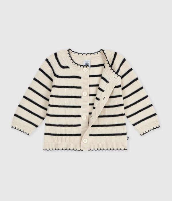Cardigan bébé en coton à rayures