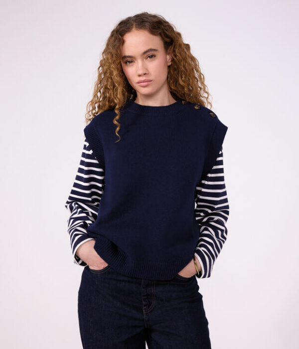 Marinière femme en coton manches longues