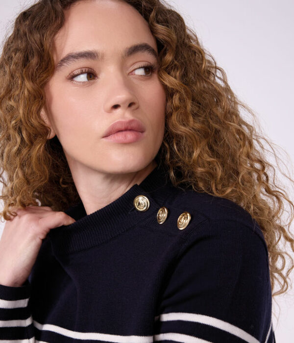 Pull esprit marin femme en laine et coton à rayures