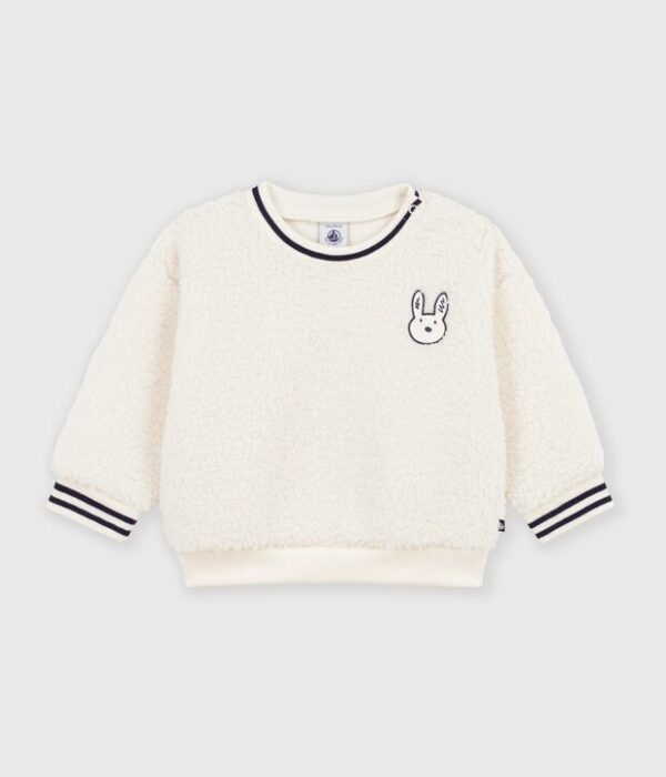 Sweatshirt bébé en sherpa unie