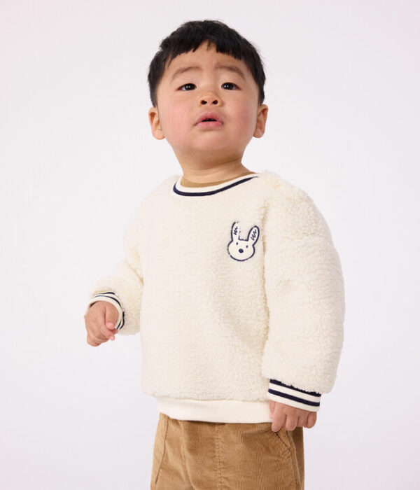 Sweatshirt bébé en sherpa unie