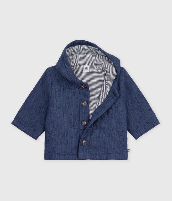 Veste bébé en denim matelassé brodé étoiles