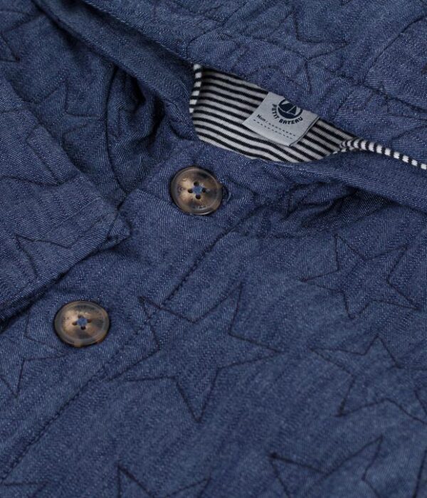 Veste bébé en denim matelassé brodé étoiles