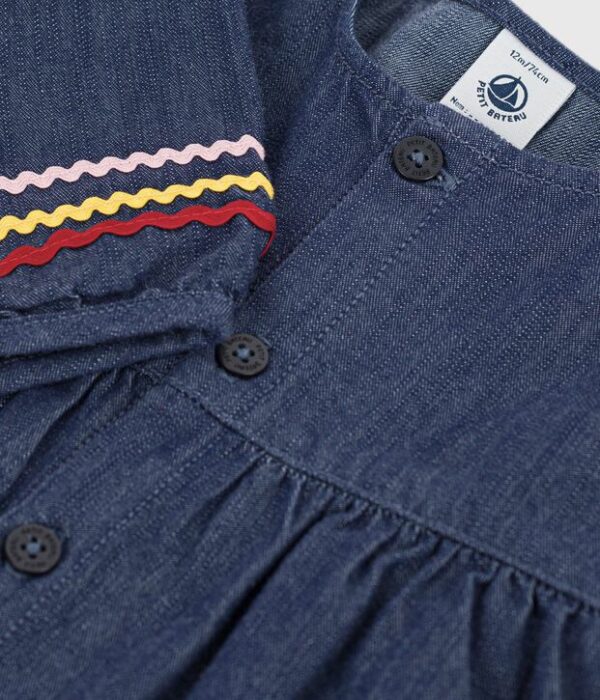 Robe bébé en denim manches longues