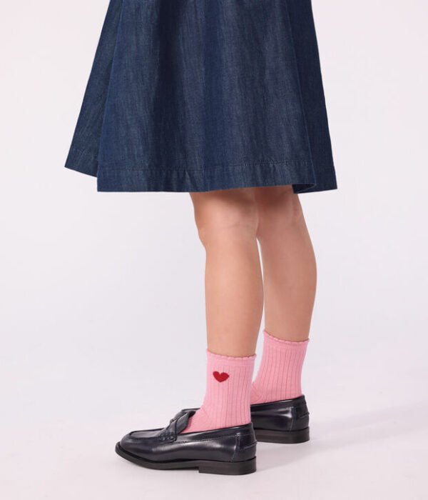 3 paires de chaussettes enfant en coton motif cœur