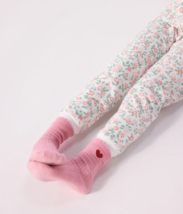 3 paires de chaussettes enfant en coton motif cœur