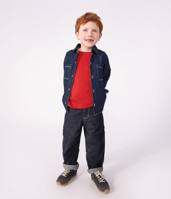 Chemise enfant en denim uni