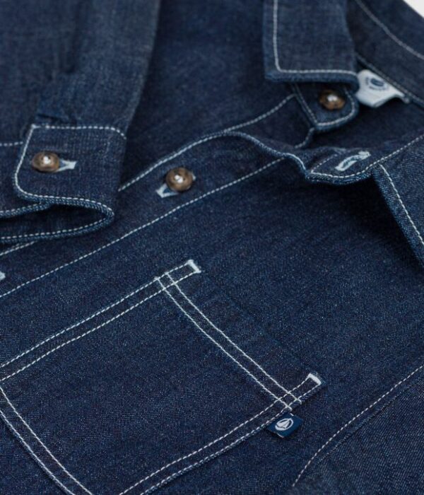 Chemise enfant en denim uni