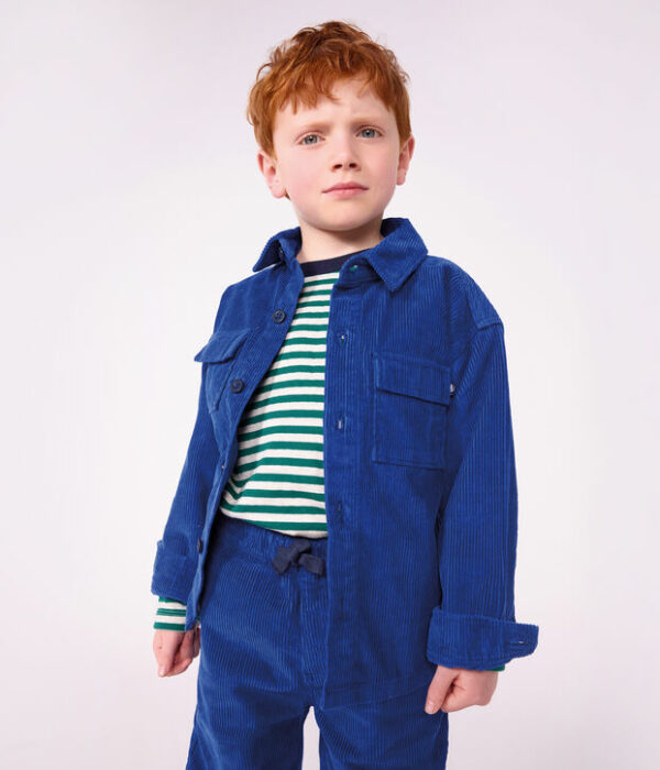 Chemise enfant en velours uni