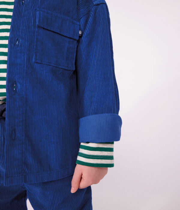 Chemise enfant en velours uni