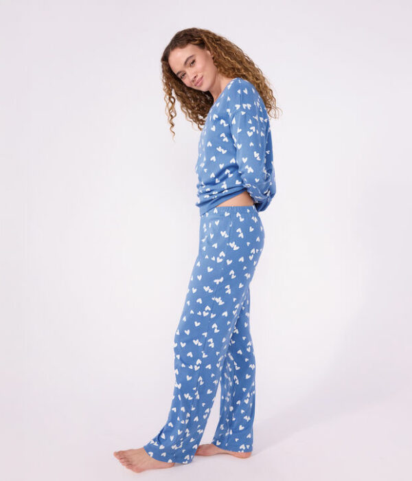 Pyjama femme en coton imprimé cœurs