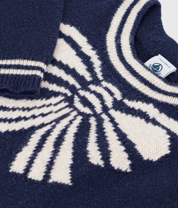 Pull enfant en laine et coton motif nœud