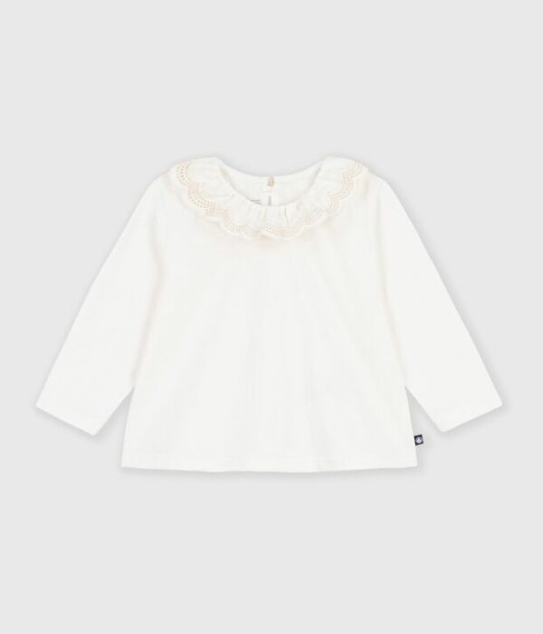 Tee-shirt bébé en coton manches longues uni