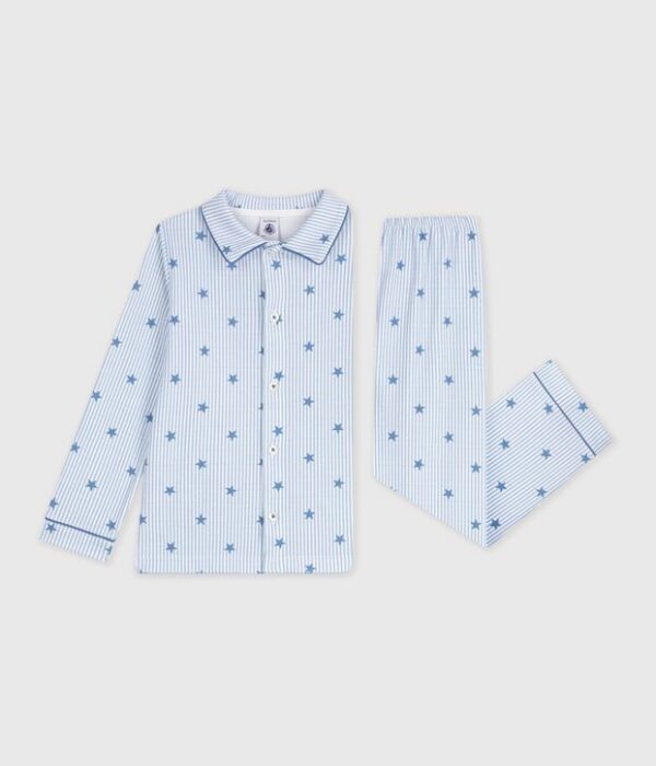 Pyjama boutonné enfant en coton imprimé étoiles