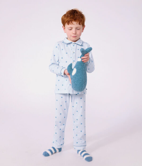 Pyjama boutonné enfant en coton imprimé étoiles