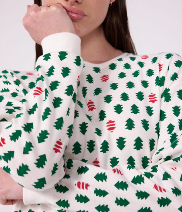Pyjama femme en coton imprimé sapins