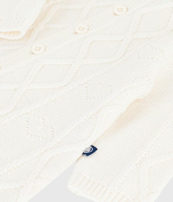 Combinaison bébé en tricot laine et coton uni
