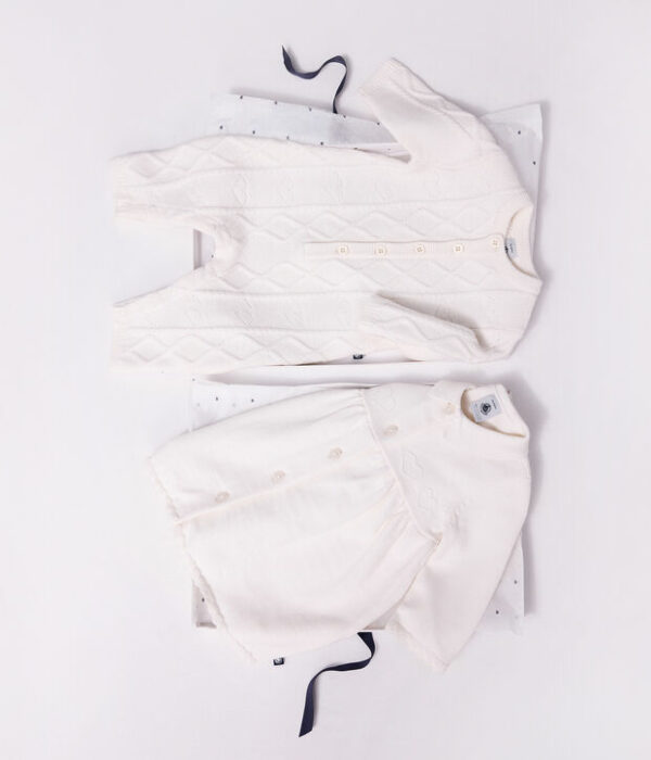 Robe bébé à col en tricot uni