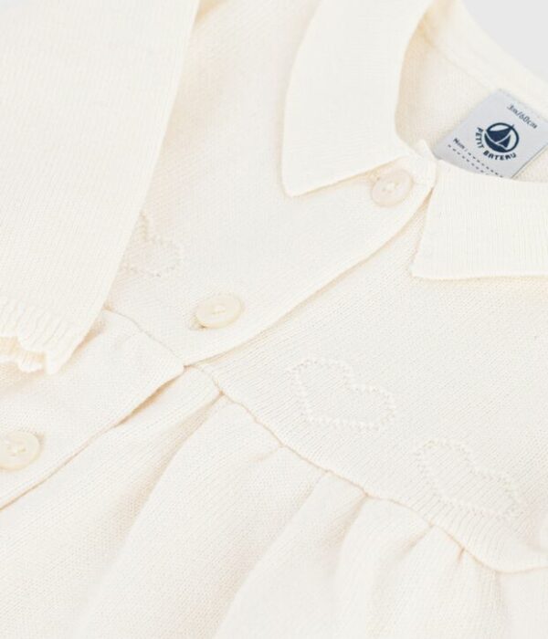 Robe bébé à col en tricot uni