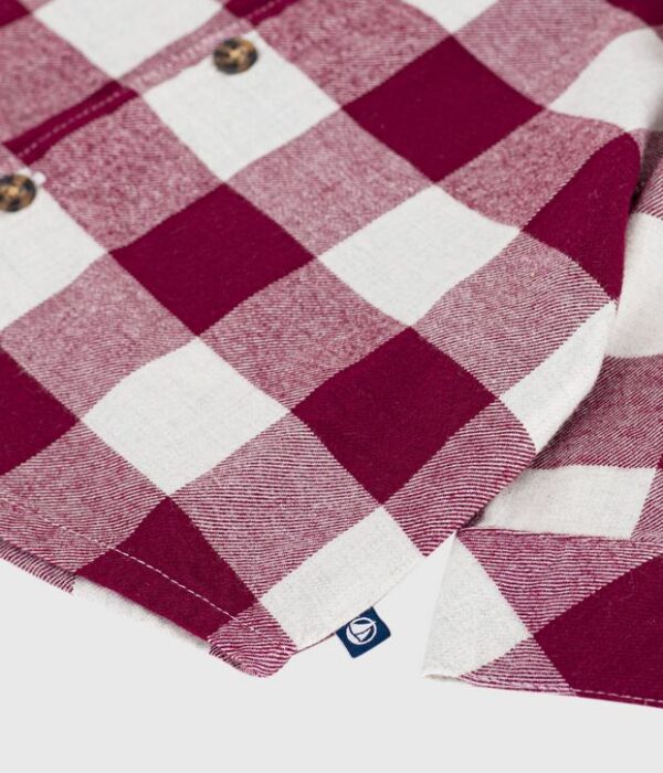 Chemise bébé en flanelle à carreaux