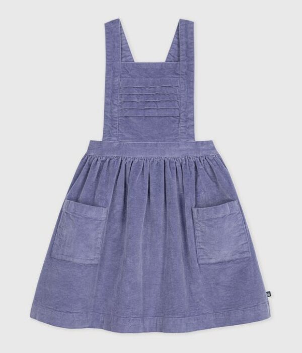 Robe salopette enfant en velours uni