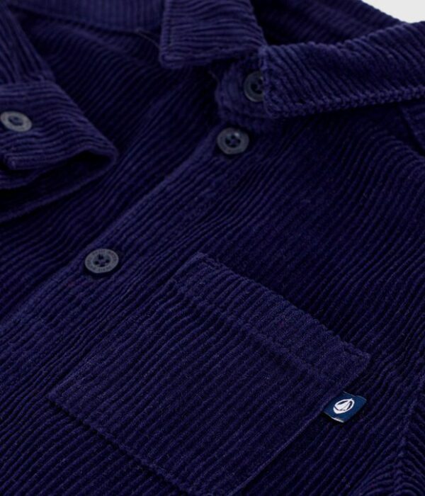 Chemise bébé en velours uni