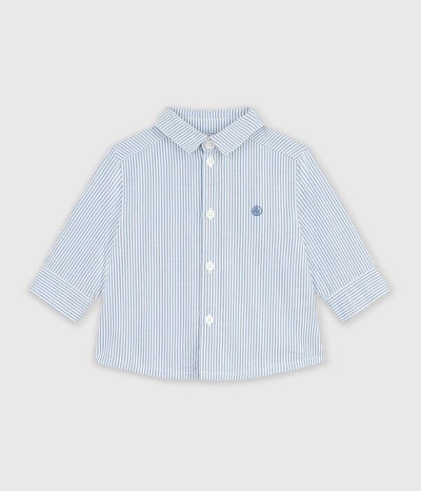 Chemise bébé en coton à manches longues à rayures