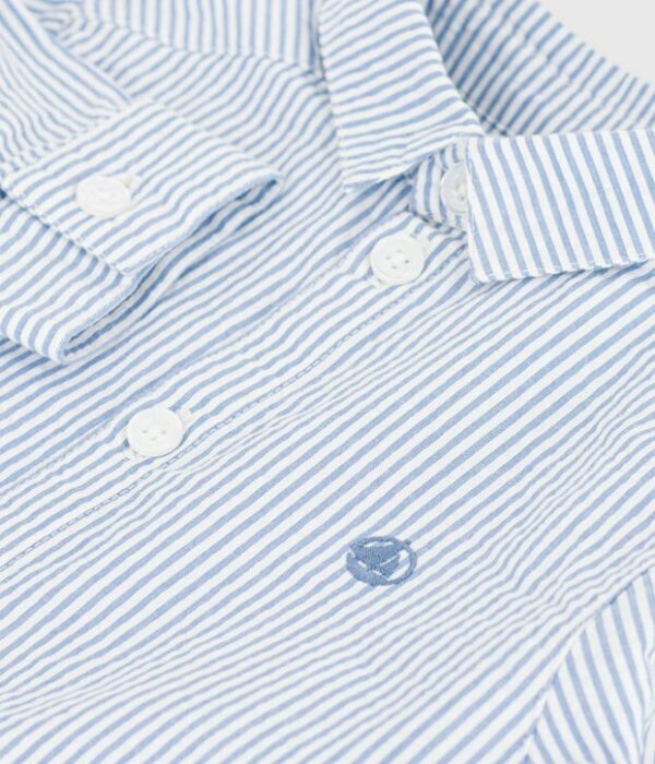 Chemise bébé en coton à manches longues à rayures