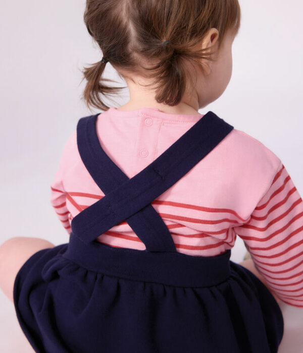 Robe bébé en coton sans manches et broderies cœurs
