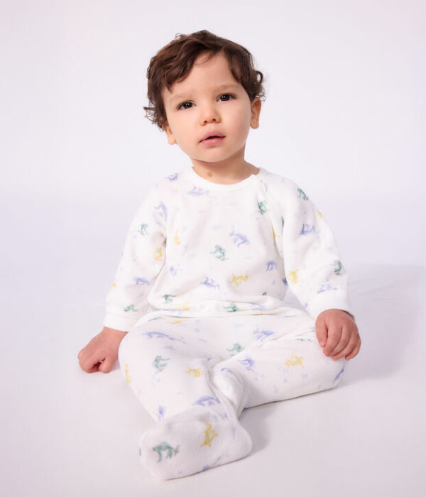 Pyjama bébé en velours imprimé dragons