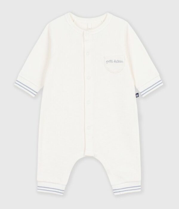 Combinaison bébé en coton uni