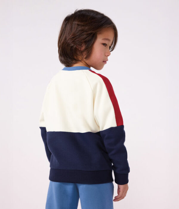 Sweatshirt enfant en coton uni colorblock