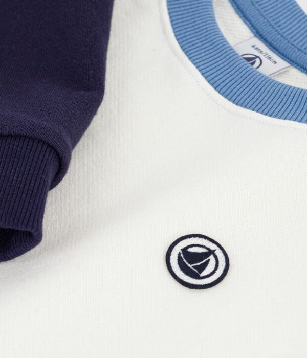 Sweatshirt enfant en coton uni colorblock