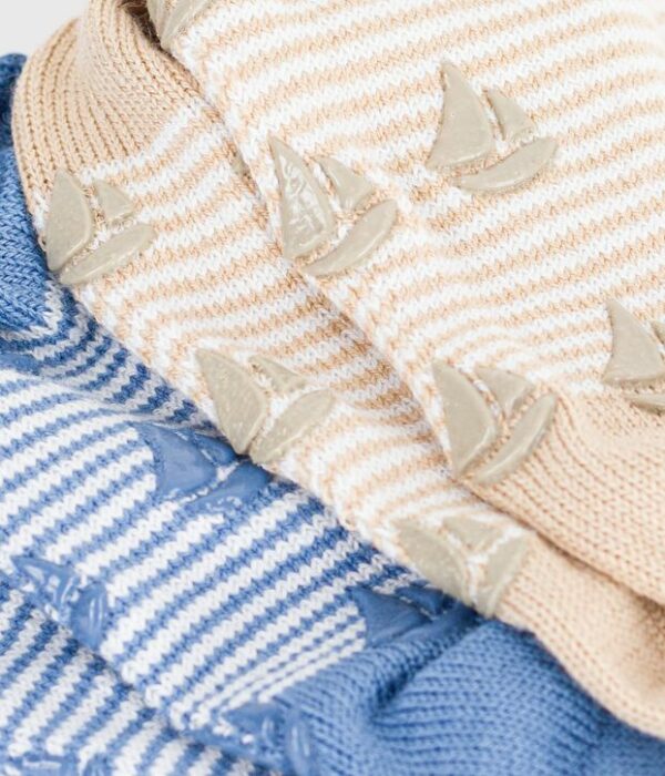 2 paires de chaussettes bébé en coton antidérapantes