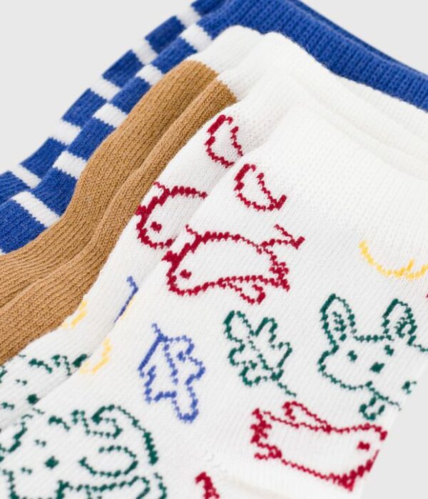3 paires de chaussettes bébé en coton imprimé animalier