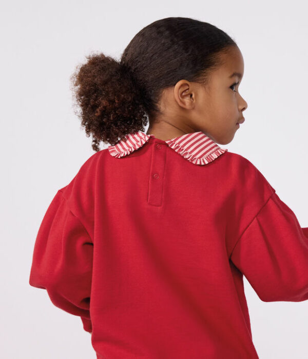 Sweatshirt à col enfant en coton uni