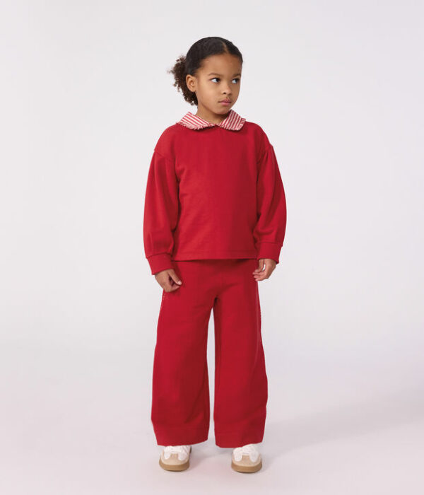 Sweatshirt à col enfant en coton uni