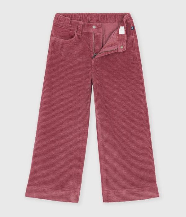 Pantalon wide leg enfant en velours