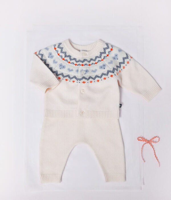 Ensemble bébé en tricot à motif jacquard
