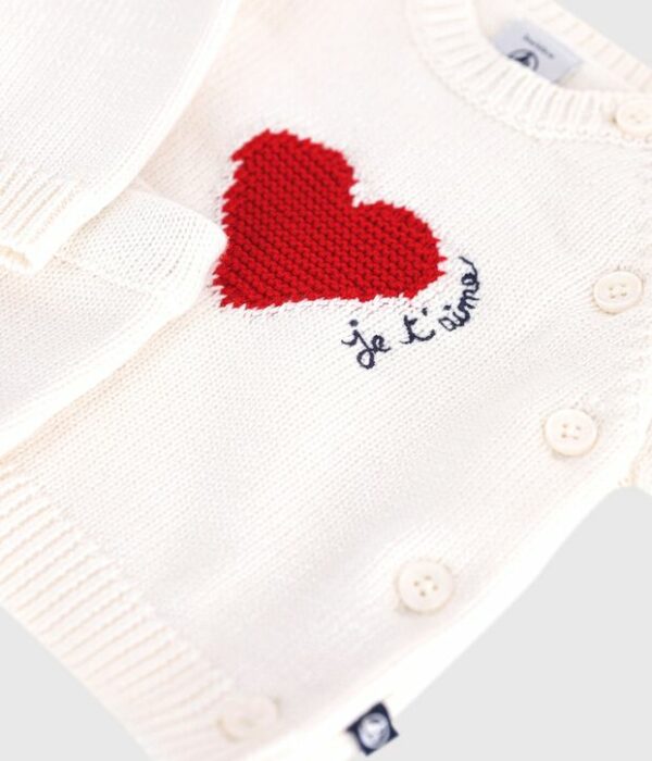 Ensemble bébé en tricot jacquard cœur