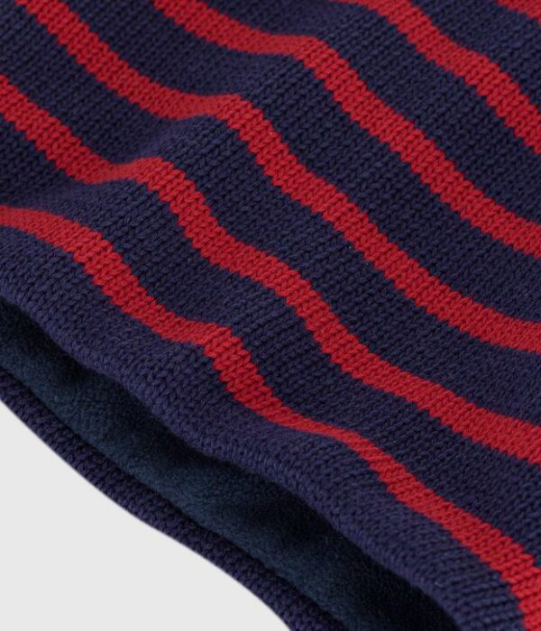 Snood enfant en tricot à rayures doublé polaire