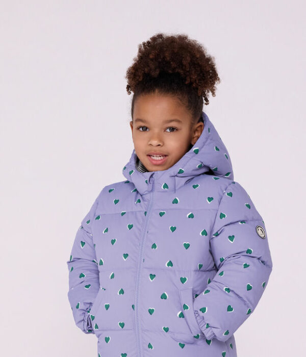 Doudoune enfant imprimée cœurs
