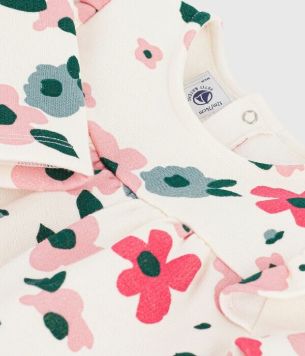 Robe bébé en coton manches longues imprimée à fleurs