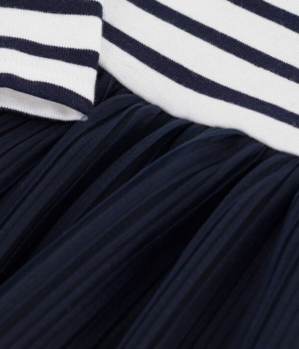 Robe bébé bi-matière manches longues à rayures