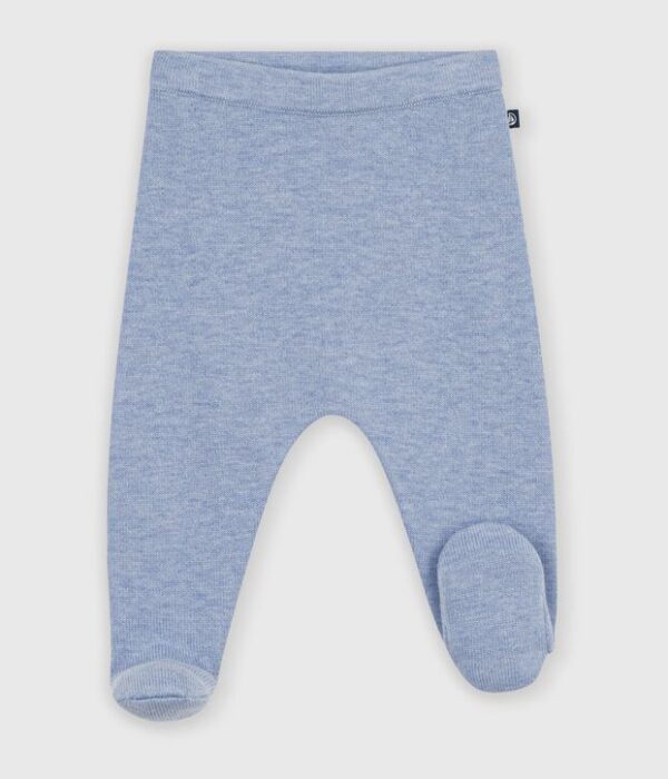 Pantalon bébé en tricot laine et coton uni