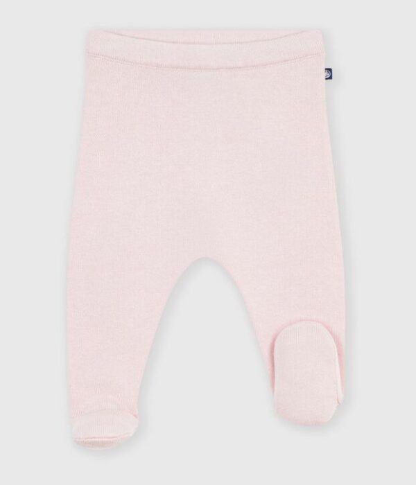 Pantalon bébé en tricot laine et coton uni