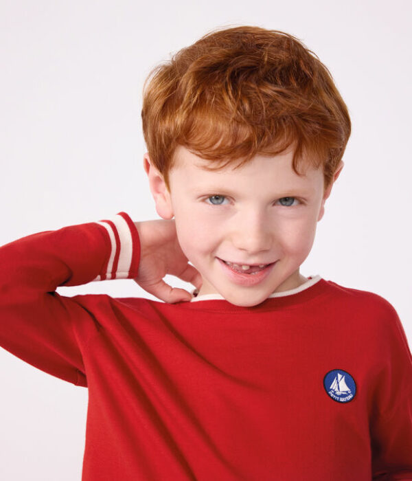 Tee-shirt enfant manches longues en coton uni