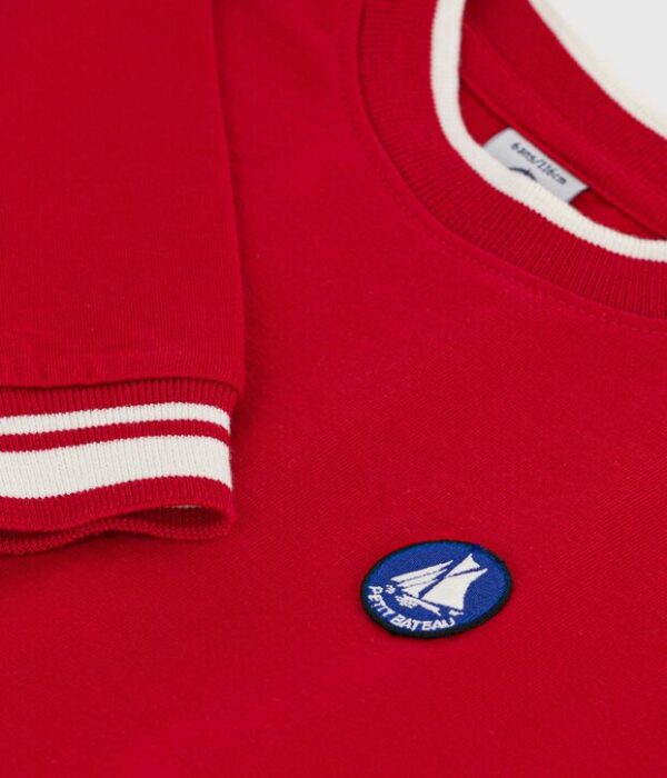 Tee-shirt enfant manches longues en coton uni