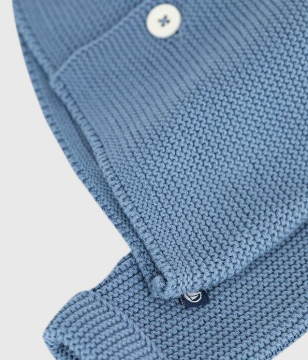 Cardigan bébé tricot point mousse en coton uni